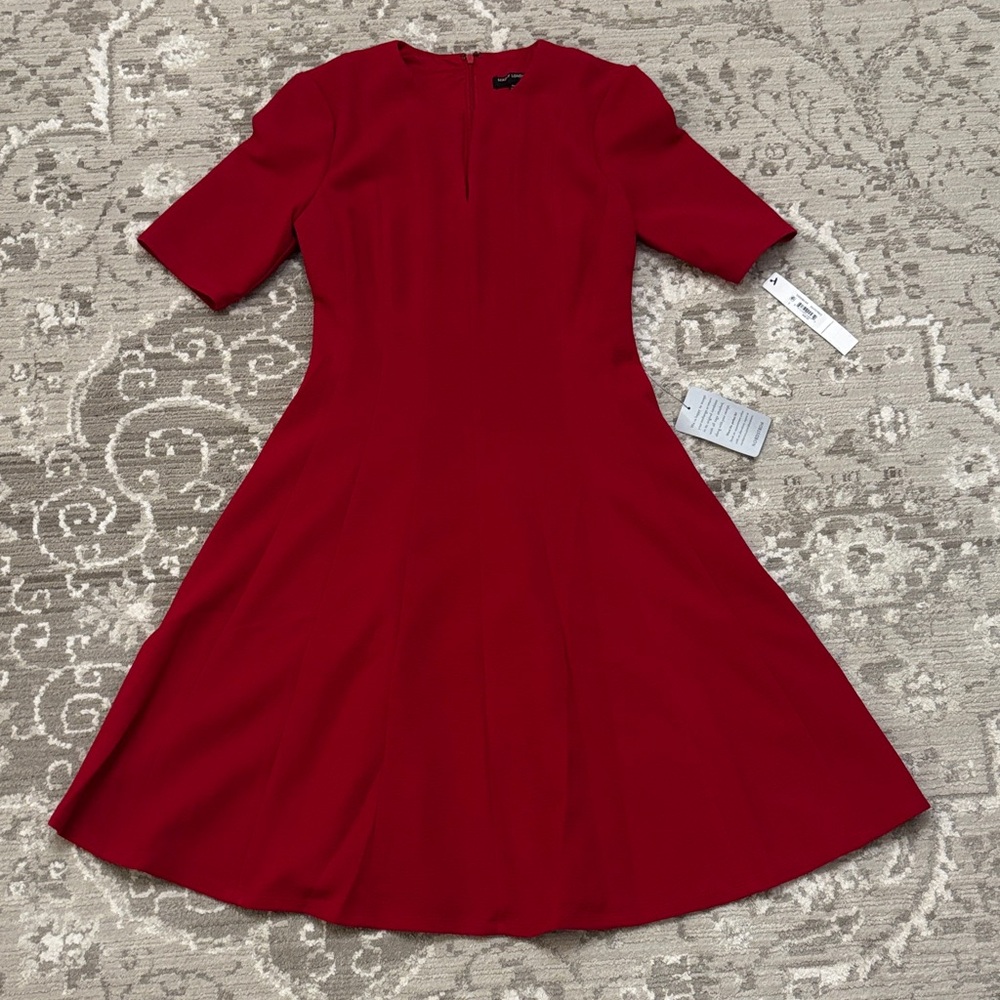 Maggy London Vibrant Red Long Sleeve Dress